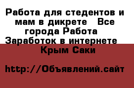 Работа для стедентов и мам в дикрете - Все города Работа » Заработок в интернете   . Крым,Саки